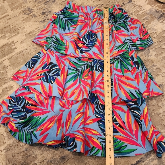 NWT Tabitha Brown × Target Pull On Tiered Vibrant Tropical Floral Midi Skirt XXS - Picture 8 of 14